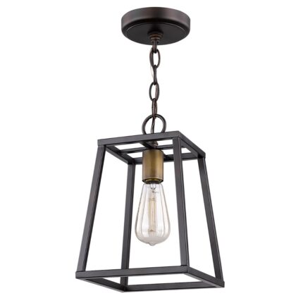 Antique Bronze Metal Tapered Hanging Light - Image 3