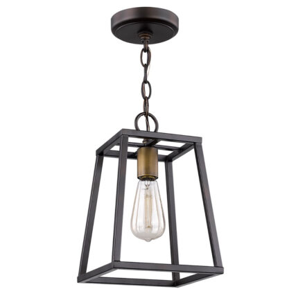 Antique Bronze Metal Tapered Hanging Light - Image 4