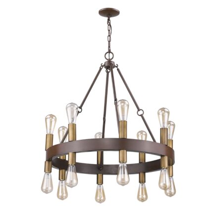 Brown and Black Candle Style Multi Light Metal Dimmable Chandelier - Image 3