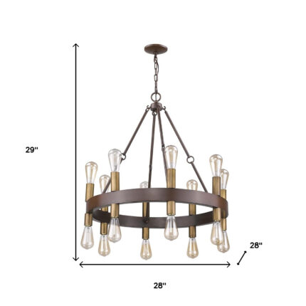 Brown and Black Candle Style Multi Light Metal Dimmable Chandelier - Image 5