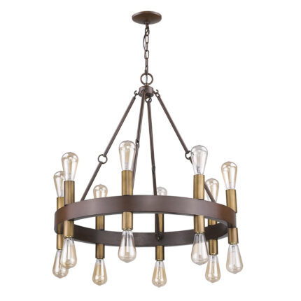 Brown and Black Candle Style Multi Light Metal Dimmable Chandelier - Image 4