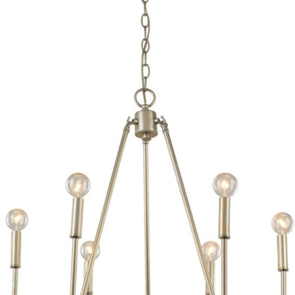 Gold Candle Style Six Light Metal Dimmable Chandelier - Image 4