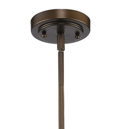 Antique Bronze Hanging Light with Glass Dome Shade - Image 4