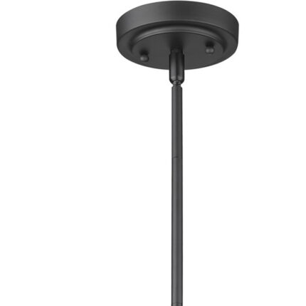 Matte Black Hanging Light with Dome Shade - Image 3