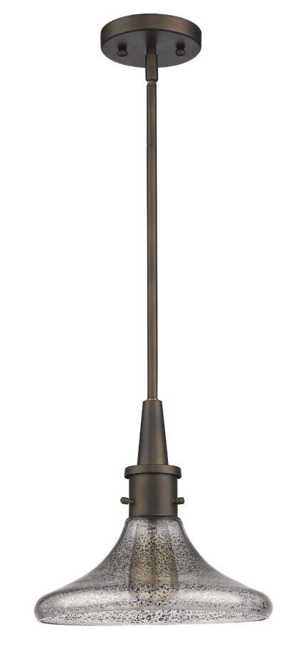 Antique Bronze Hanging Light with Pebbled Glass Shade - Image 3