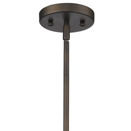 Antique Bronze Hanging Light with Pebbled Glass Shade - Image 4