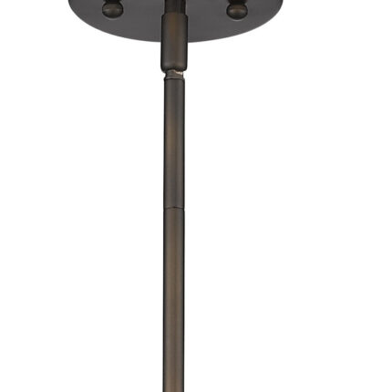 Antique Bronze Hanging Light with Pebbled Glass Shade - Image 5