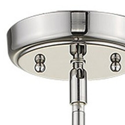 Silver Metal Hanging with Round Clear Glass Shade - Image 4