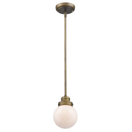 Brushed Gold Metal Hanging with Round Glass Shade - Image 3