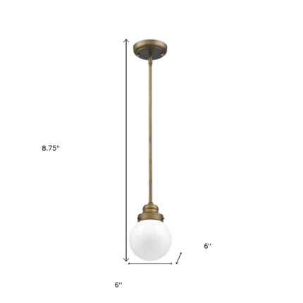 Brushed Gold Metal Hanging with Round Glass Shade - Image 5