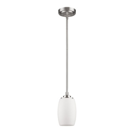 Silver Hanging Light with Frosted Glass Shade - Image 3