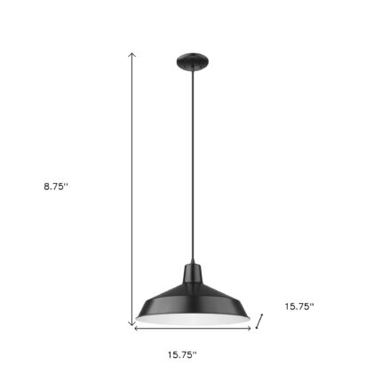 Industrial Matte Black Hanging Light - Image 5