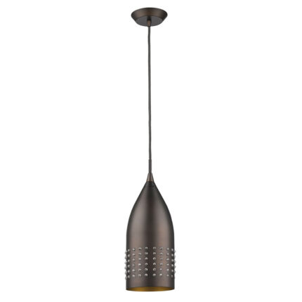 Bronze Hanging Light with Glass Studs - Image 3