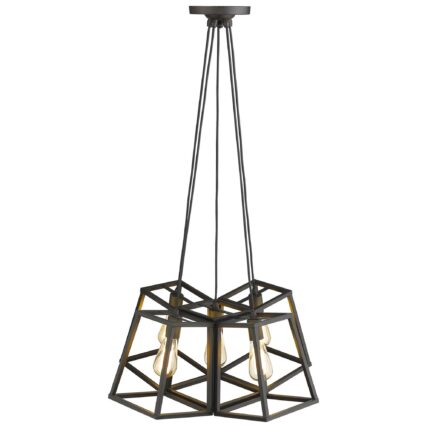 Bronze Lantern Five Light Metal Dimmable Chandelier - Image 4