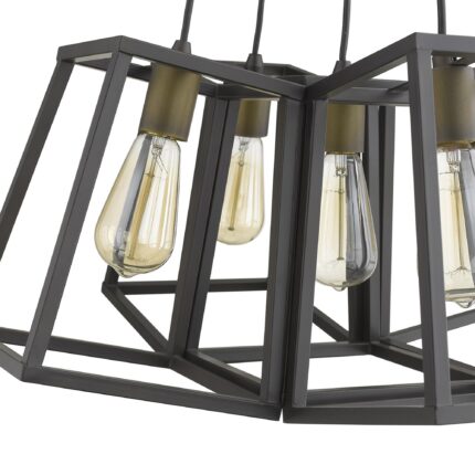 Bronze Lantern Five Light Metal Dimmable Chandelier - Image 5
