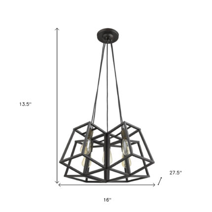 Bronze Lantern Five Light Metal Dimmable Chandelier - Image 6