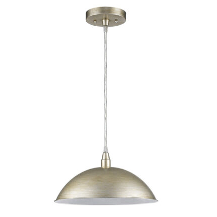Silver Metal Hanging Light with Dome Shade - Image 3