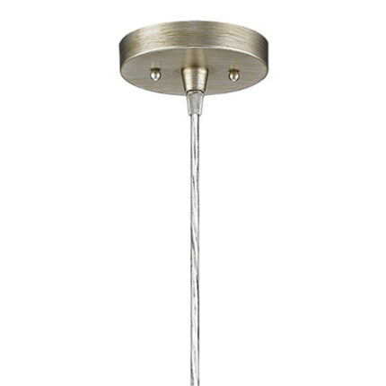 Silver Metal Hanging Light with Dome Shade - Image 4