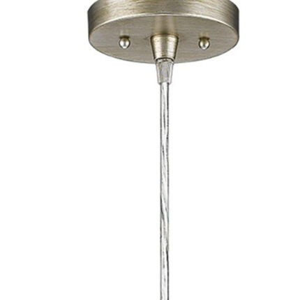 Silver Metal Hanging Light with Dome Shade - Image 5