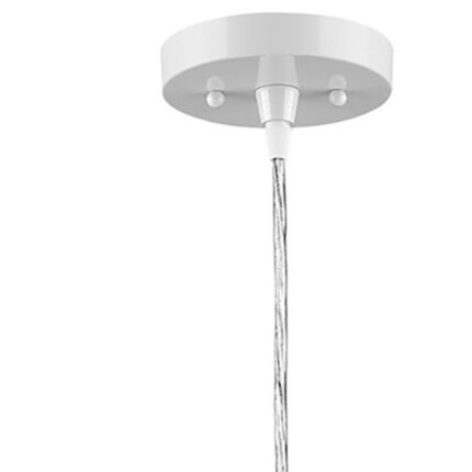 White Metal Hanging Light with Dome Shade - Image 5