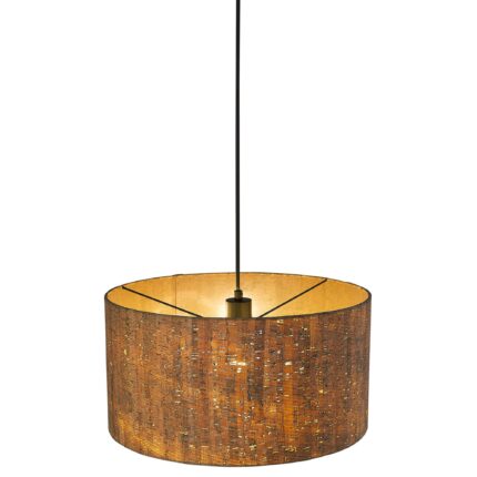 Matte Black Cork Shade Modern One Light Hanging Pendent Lamp - Image 4