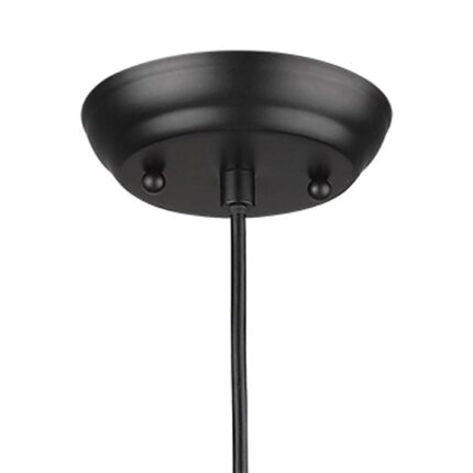 Matte Black Cork Shade Modern One Light Hanging Pendent Lamp - Image 6