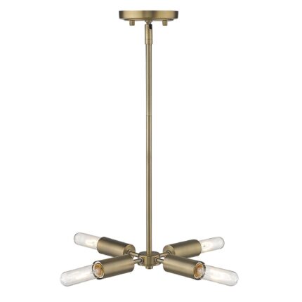 Gold Four Light Metal Dimmable Chandelier - Image 6
