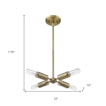 Gold Four Light Metal Dimmable Chandelier - Image 7