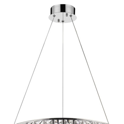 Silver Faux Crystal Bling Ring LED Hanging Light - Image 3