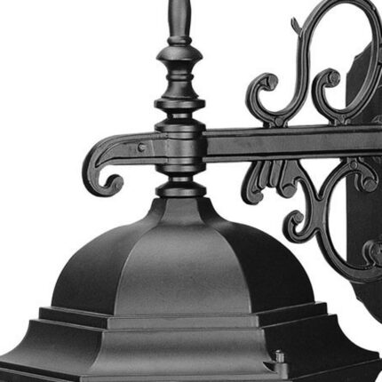 Three Light Matte Black Wide Hanging Lantern Wall Light - Image 5