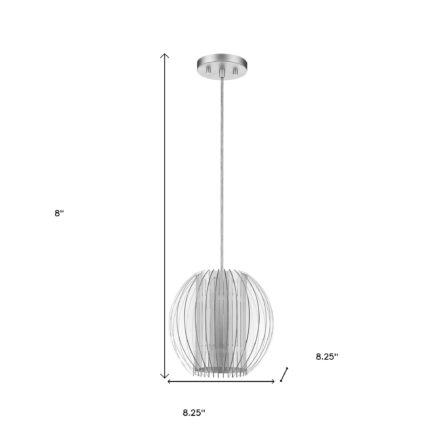 Acrylic and Steel Shade Hanging Globe Light - Image 4