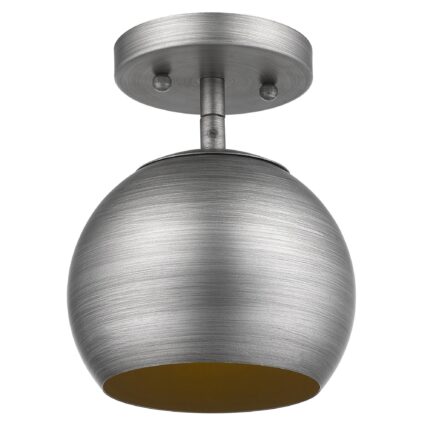 Light Gray and Gold Hanging Dome Light - Image 3