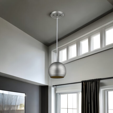Light Gray and Gold Hanging Dome Light - Image 5