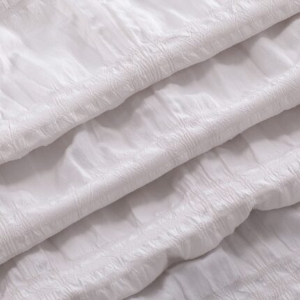 Pale Pink Modern Striped Crinkle Shower Curtain - Image 4