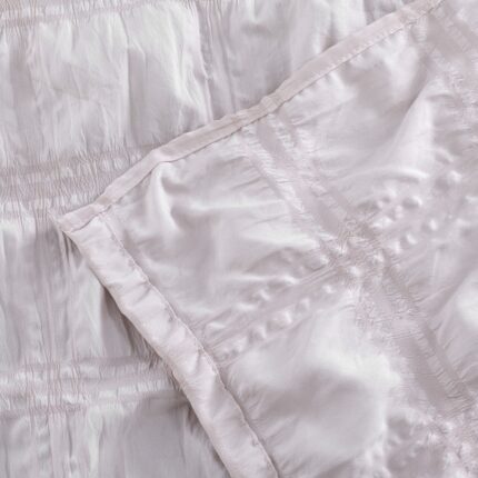 Pale Pink Modern Striped Crinkle Shower Curtain - Image 6