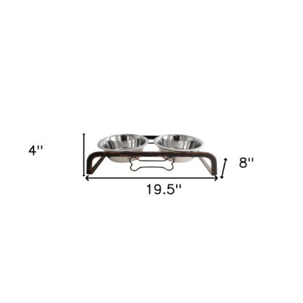 Rustic Elevated 32oz Two Bowl Dog Feeding Station - Image 4