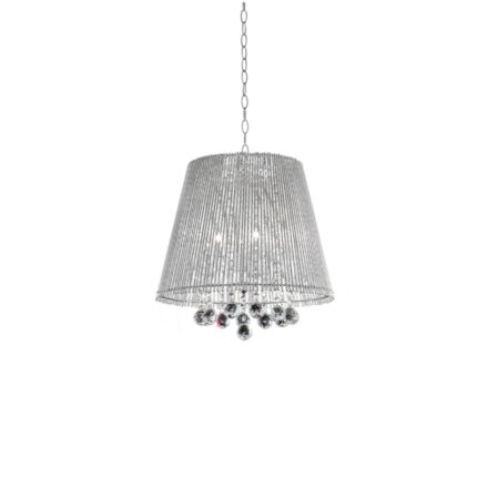 Dreamy Silver Ceiling Lamp with Crystal Accents - Image 2