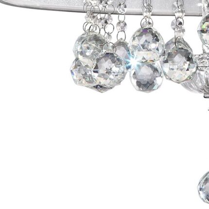 Chic Silver Ceiling Lamp with Crystal Accents and Silver Shade - Image 4