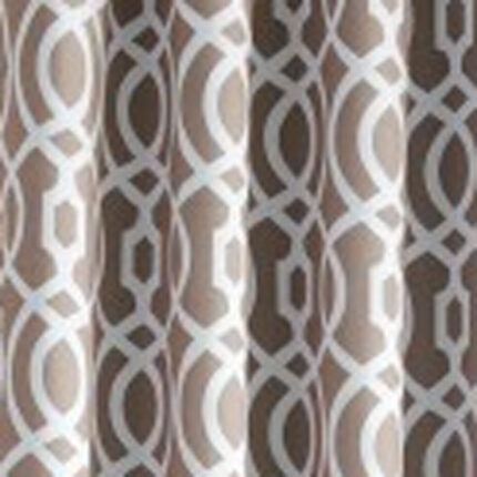 84" Taupe Trellis Black Out Window Curtain Panel - Image 4