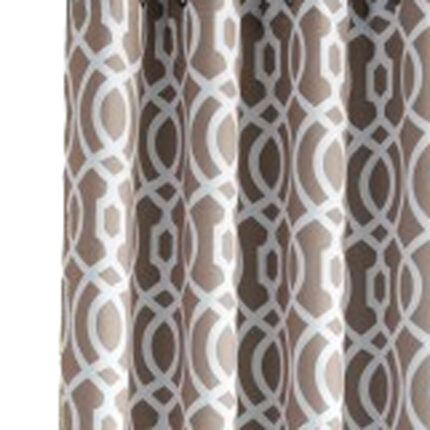 84" Taupe Trellis Black Out Window Curtain Panel - Image 5