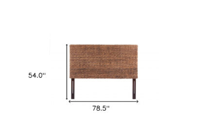Brown Natural and Rustic Woven Banana Leaf Straight King Size Headboard - Image 8