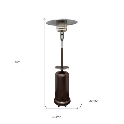 48000 BTU Bronze Steel Propane Cylindrical Pole Standing Patio Heater - Image 6