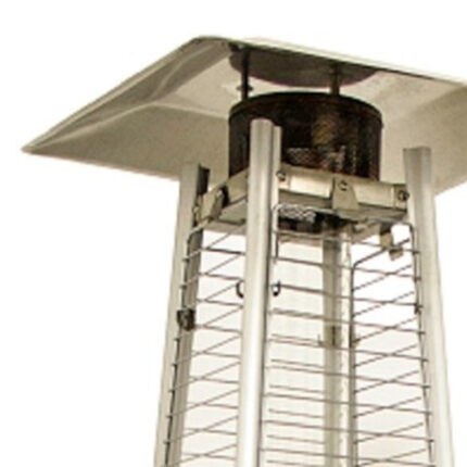 41000 BTU Silver Steel Propane Triangular Pyramid Standing Patio Heater - Image 4