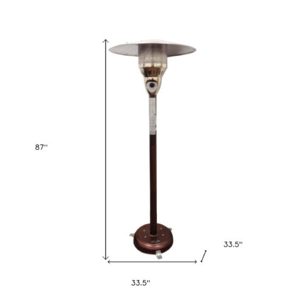 41000 BTU Bronze Steel Natural Gas Cylindrical Pole Standing Patio Heater - Image 6