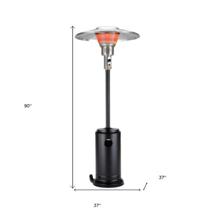 40000 BTU Black Steel Propane Cylindrical Pole Standing Patio Heater - Image 6