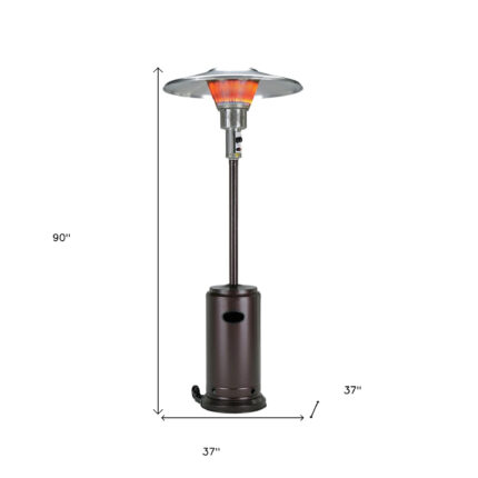 40000 BTU Bronze Steel Propane Cylindrical Pole Standing Patio Heater - Image 6