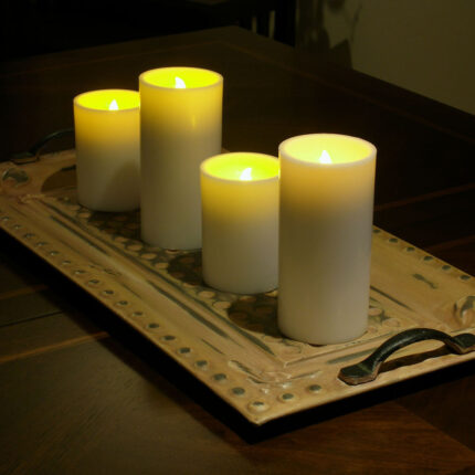 4" Ivory Flameless Pillar Candle - Image 5