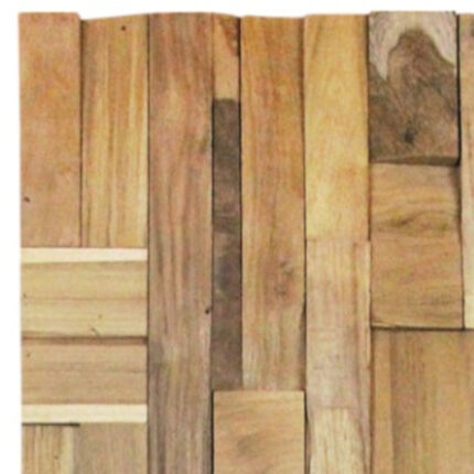 Brown 3D Embossed Abstract Teak Reclaimed Wood Decorative Wall Panels - Image 5