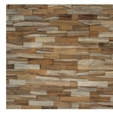 Brown 3D Embossed Abstract Brushed Teak Reclaimed Wood Decorative Wall Panels - Image 7