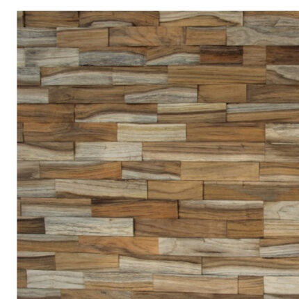 Brown 3D Embossed Abstract Brushed Teak Reclaimed Wood Decorative Wall Panels - Image 8